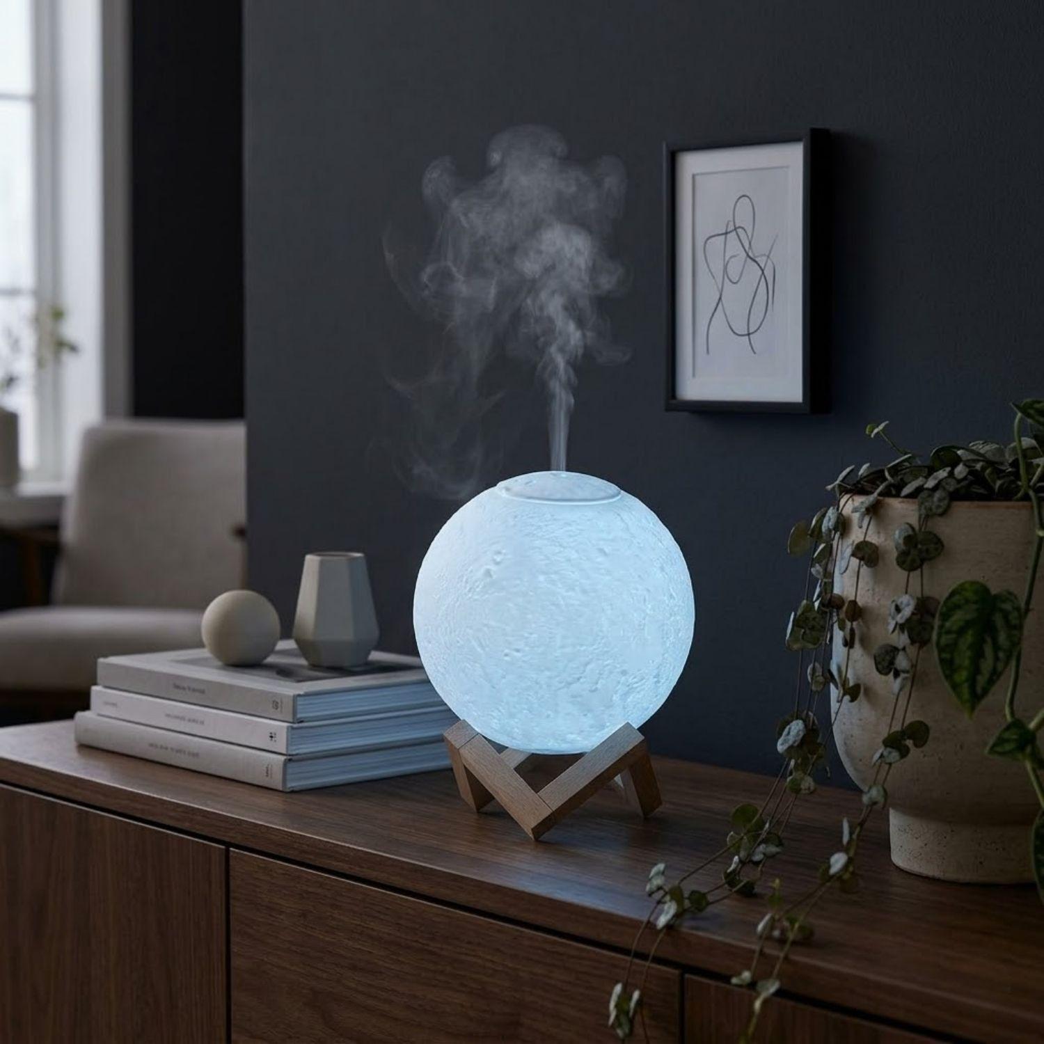 Humidificador Luna Silencioso Aromatico Hogar Blanco-5