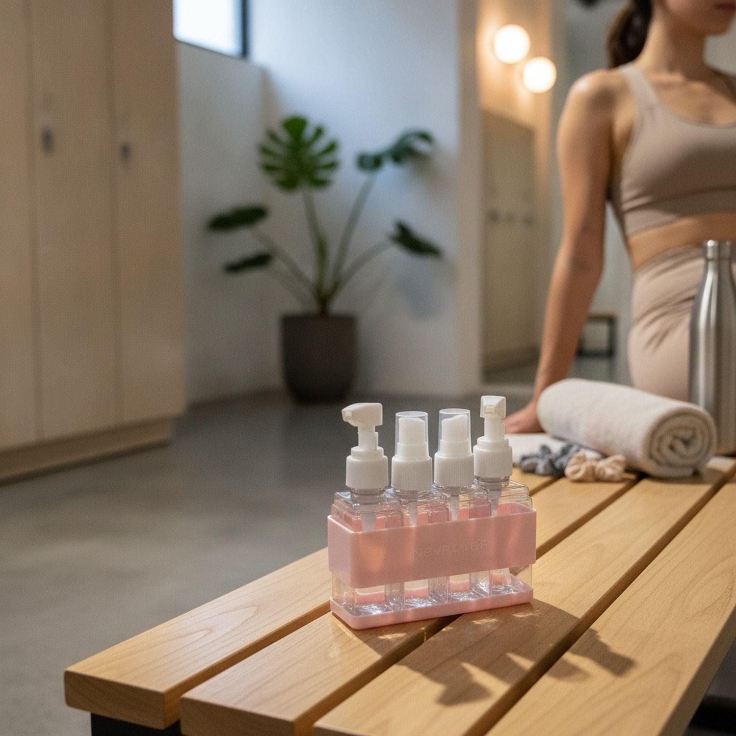 Set 4 Botellas Spray Organizador Baño Rosa 12cm-4