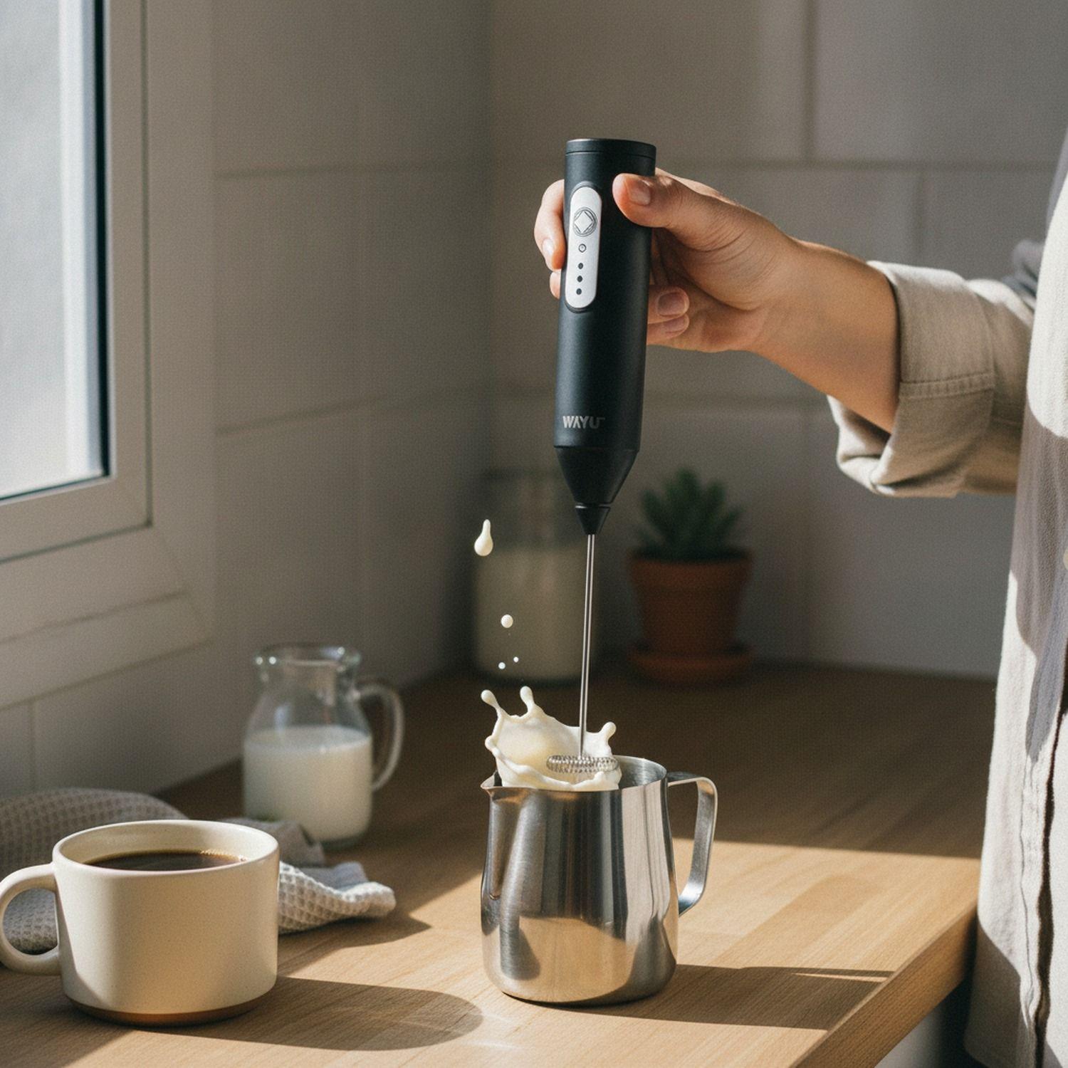 Espumador De Café Eléctrico Wayu Negro 21cm-5