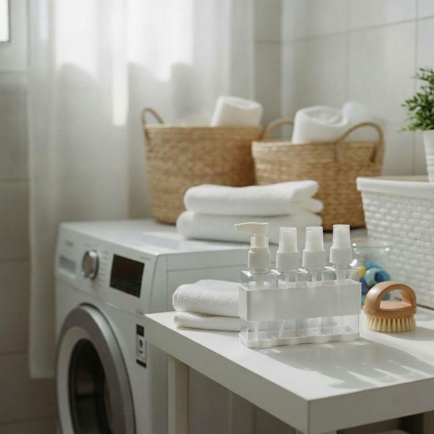 Set 4 Botellas Spray Organizador Baño Blanco 12cm-1