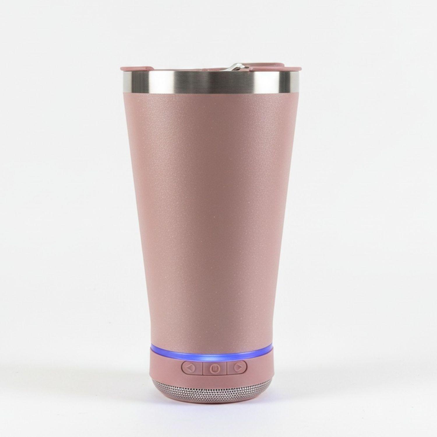 Vaso Termico Parlante Bluetooth 18cm Marron Con Destapador-0