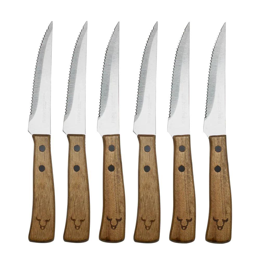 Juego Cuchillos Prm 6pcs Wayu 14cm Asado Bbq Cocina-6