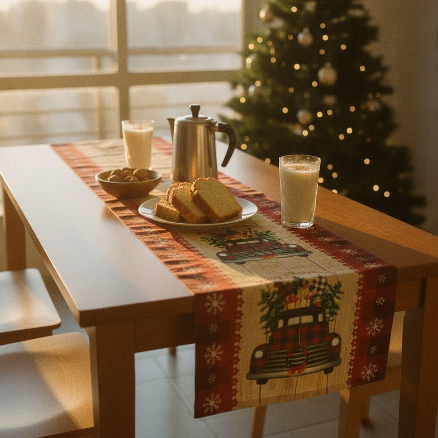 Camino Mesa Navideño 180x36cm Decoración Fiestas-3
