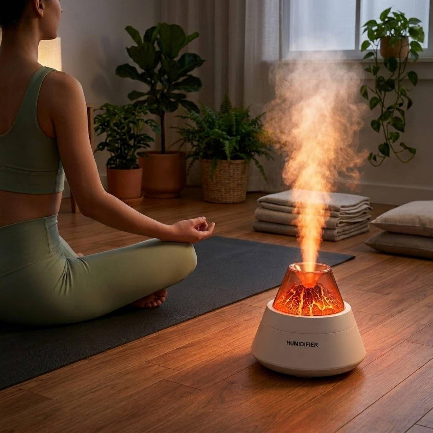 Humidificador Volcan Silencioso 250mL Aromatico Hogar Blanco-4