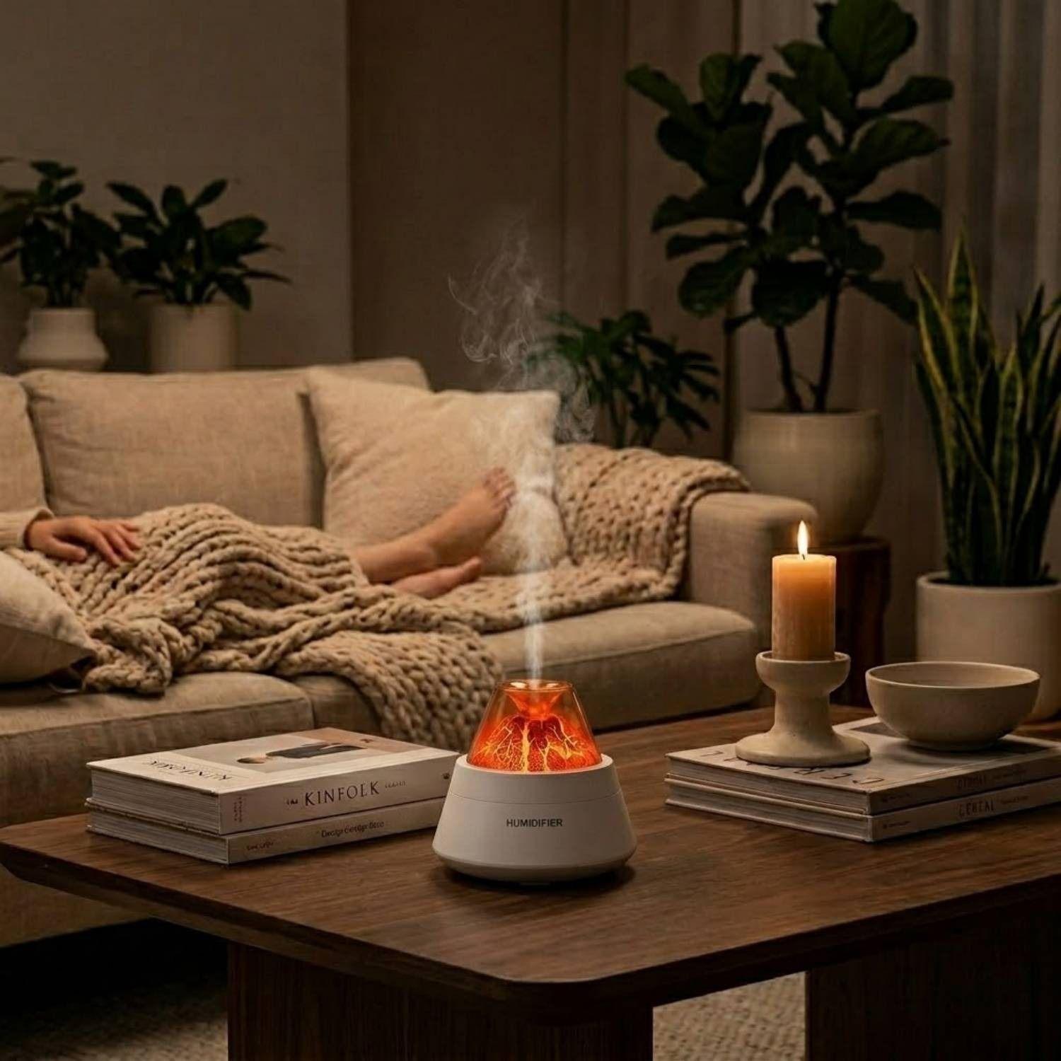 Humidificador Volcan Silencioso 250mL Aromatico Hogar Blanco-5