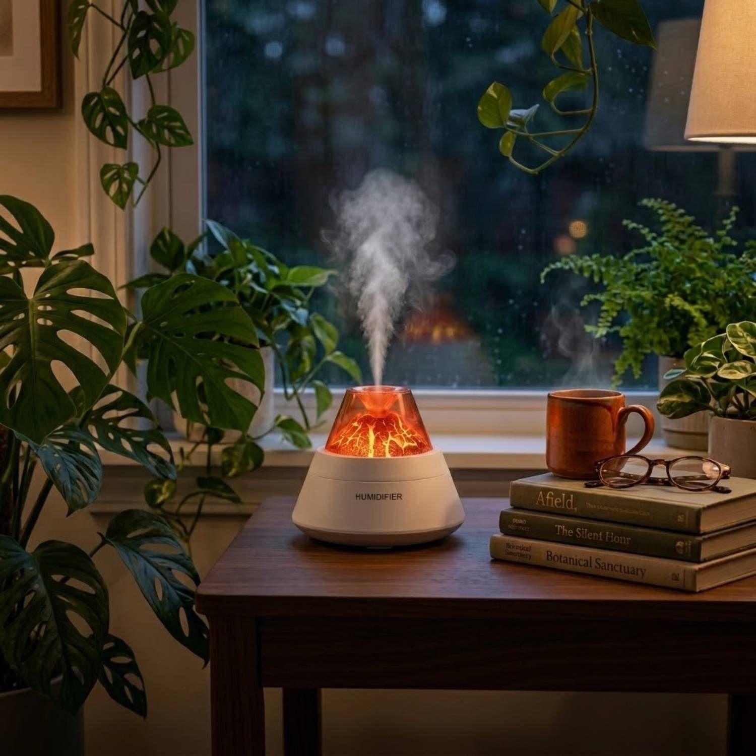 Humidificador Volcan Silencioso 250mL Aromatico Hogar Blanco-6