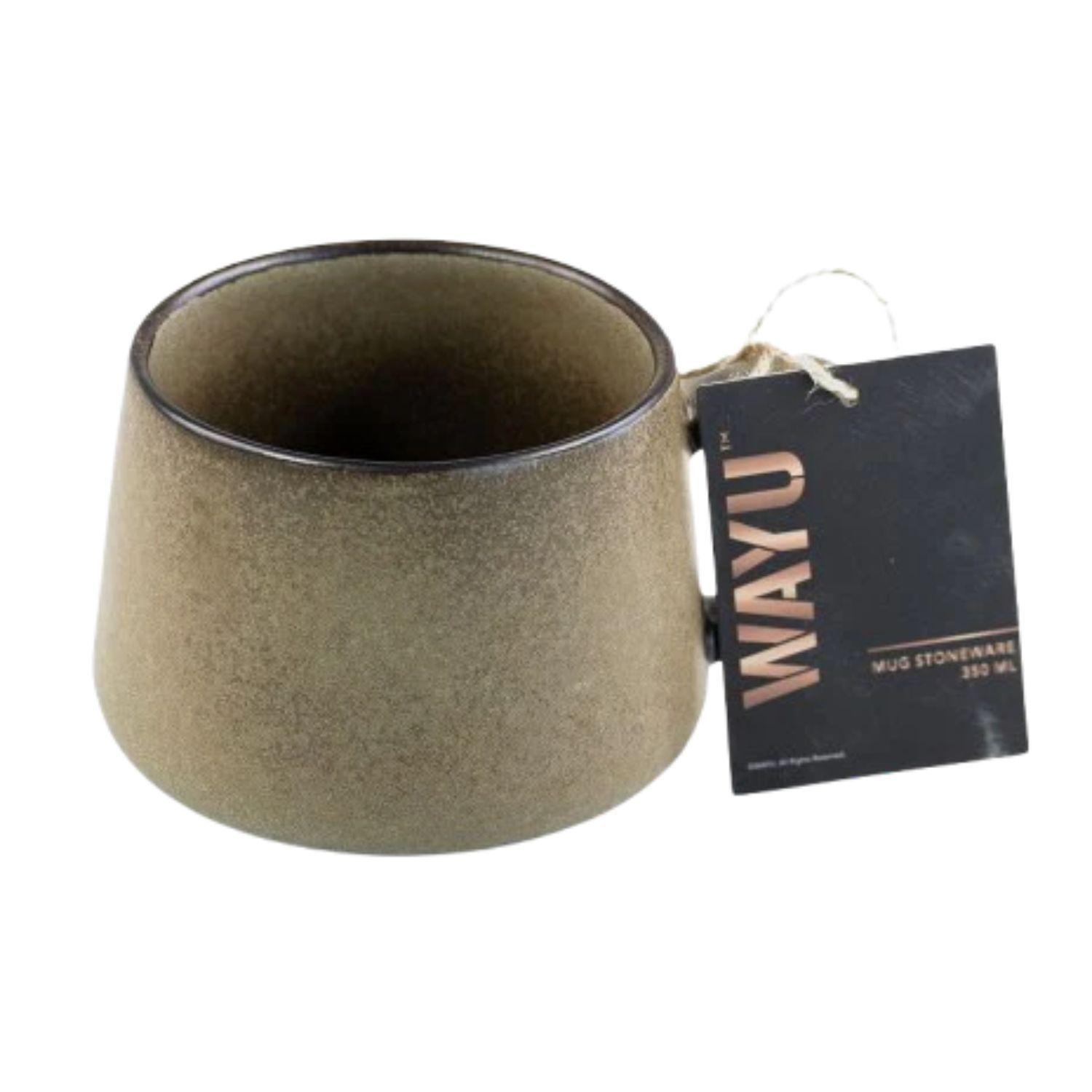 Mug Cerámica 350mL Gres Wayu Taza Café Diseño Rústico-2