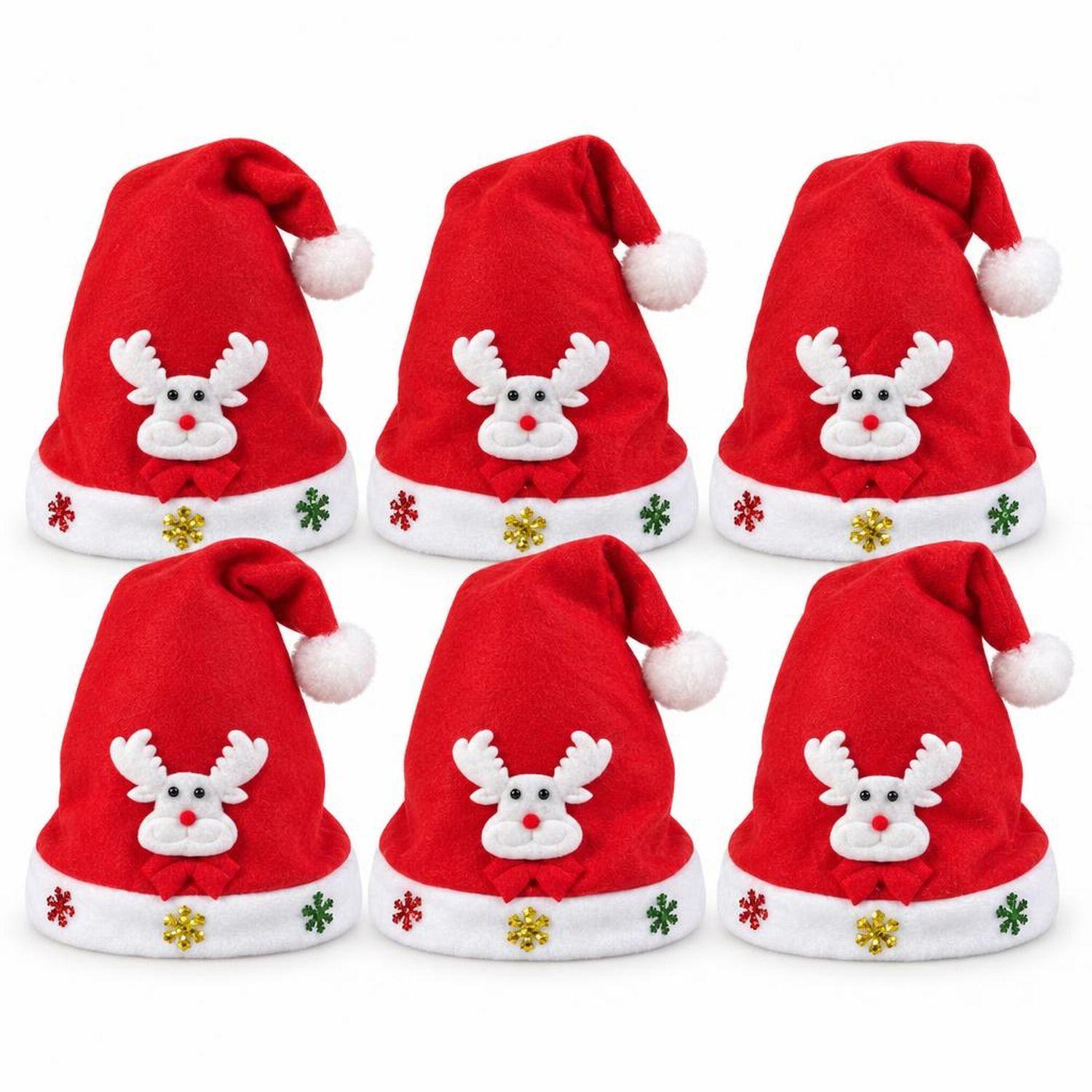 Pack 6 Gorros Navidad Reno 54cm-0