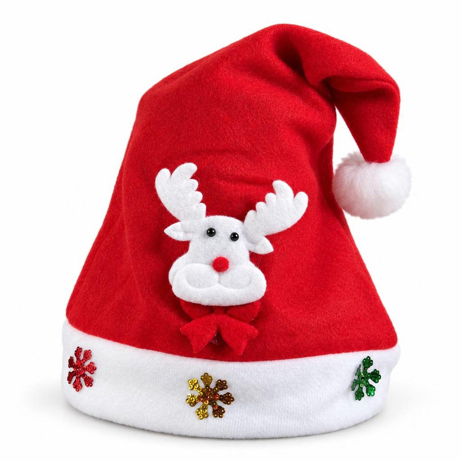 Gorro Navidad Reno Rojo Celebración Festividad 38cm-0