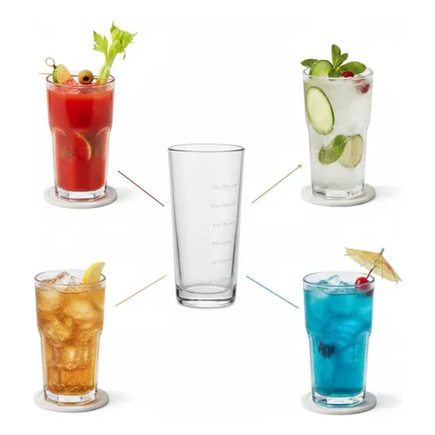 Set 6 Vasos Vidrio Atlanta 258ml Cristar Bebidas Cocteles Bl Blanco-6