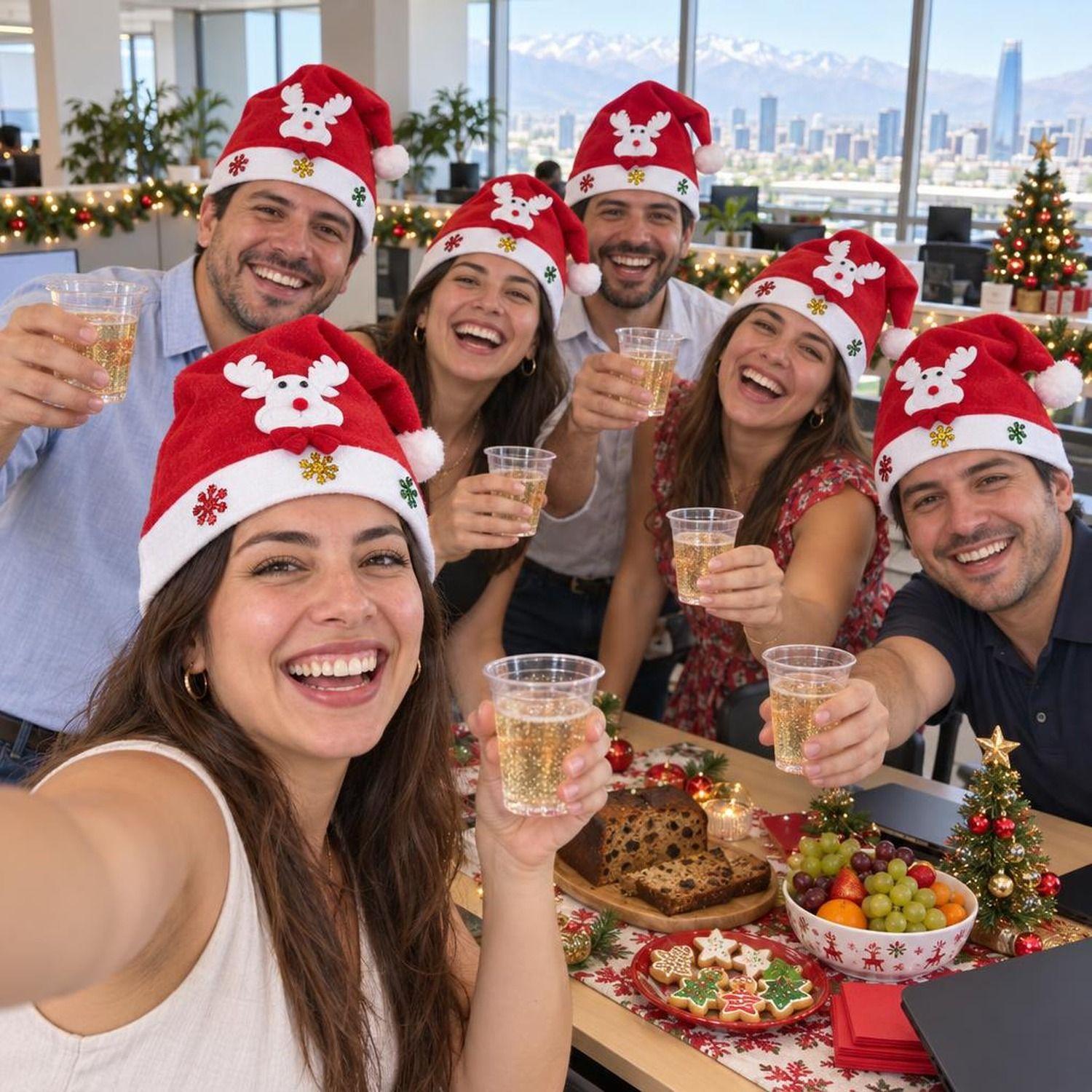 Pack 12 Gorros Navidad Reno 54cm Rojo-7