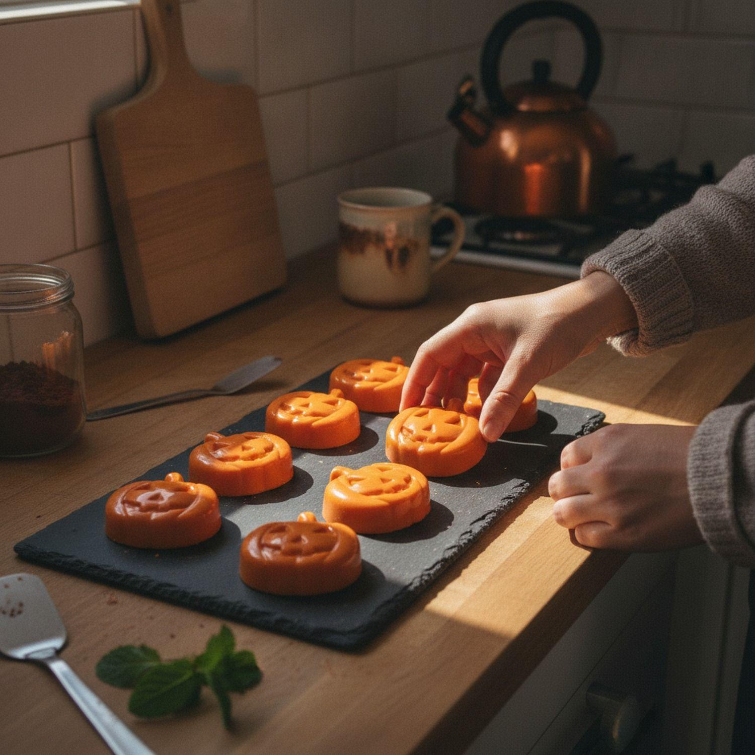 Molde Silicona Halloween Calabazas 6 Cavidades Naranja-2