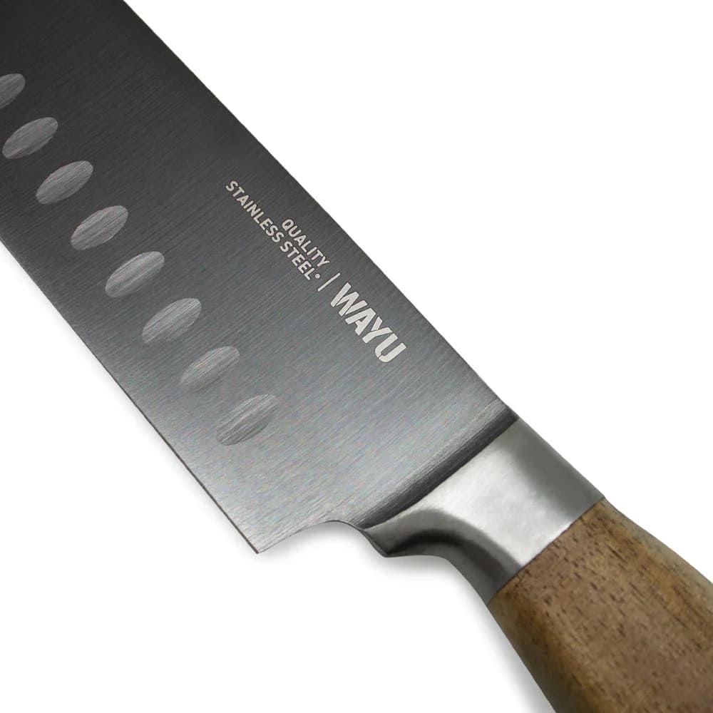 Cuchillo Santoku Wayu 30cm Acero Antiadherente-6