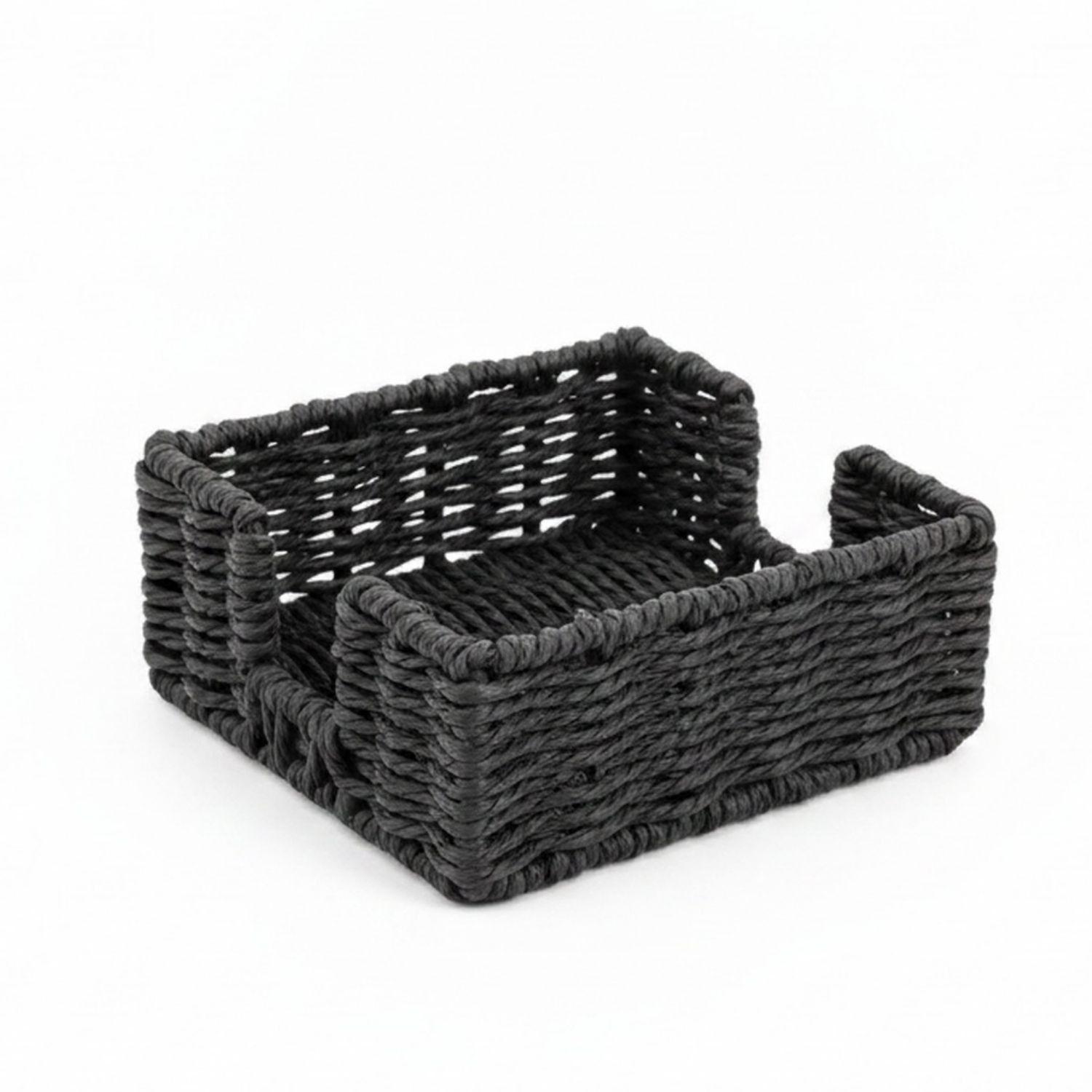 Servilletero Wayu Rattan Negro 16cm-0