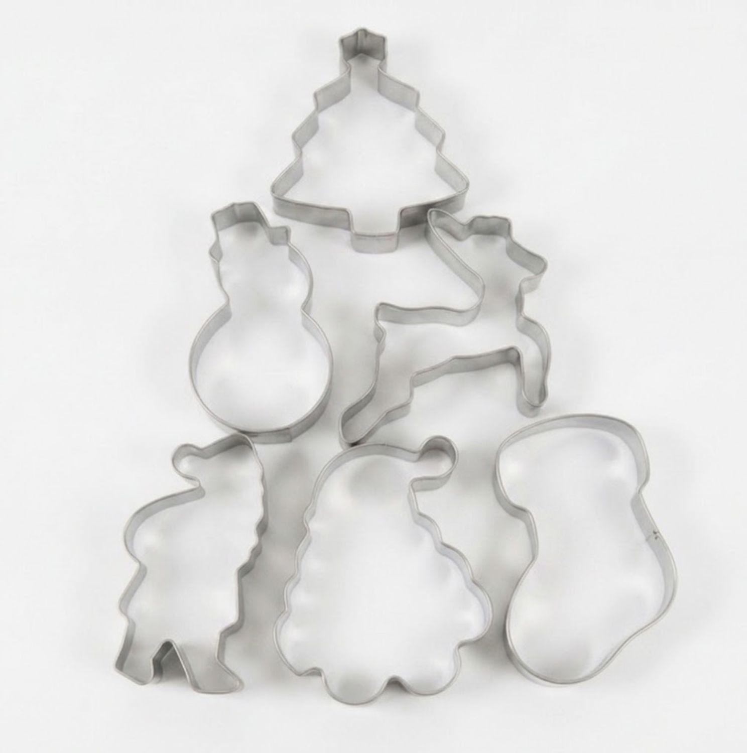 Set 6 Cortadores Galletas Navideñas Acero Inoxidable-1