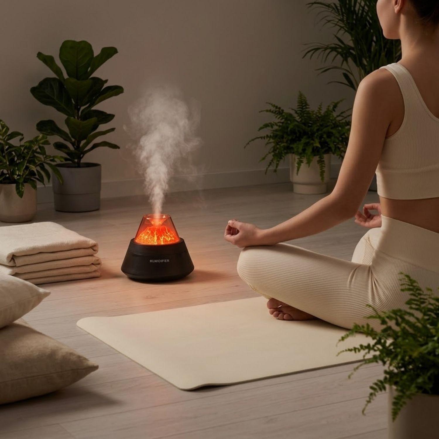 Humidificador Volcan Silencioso 250mL Aromatico Hogar Negro-2