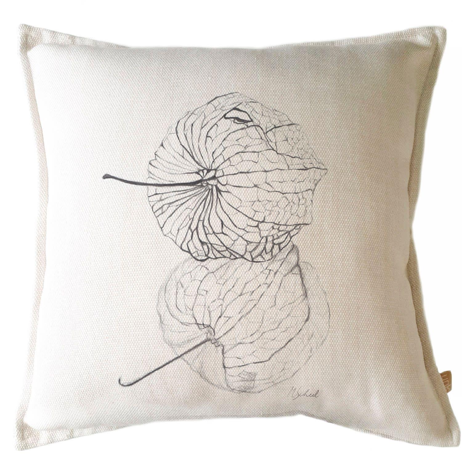 Funda Cojín Marisa Estudio Physalis Grafito 45x45-0