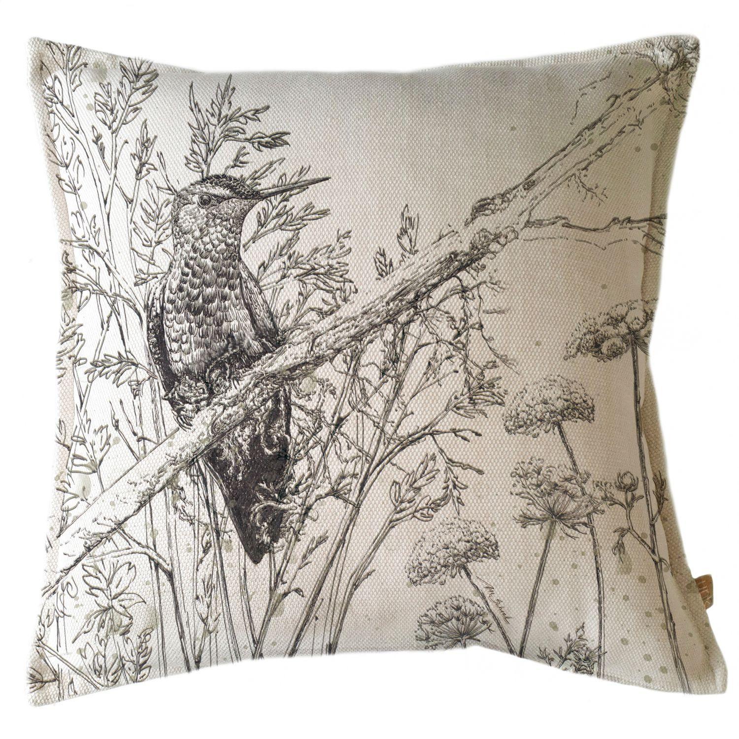 FUNDA COJÍN MARISA COLIBRÍ FRENTE BRILLANTE 45X45-0