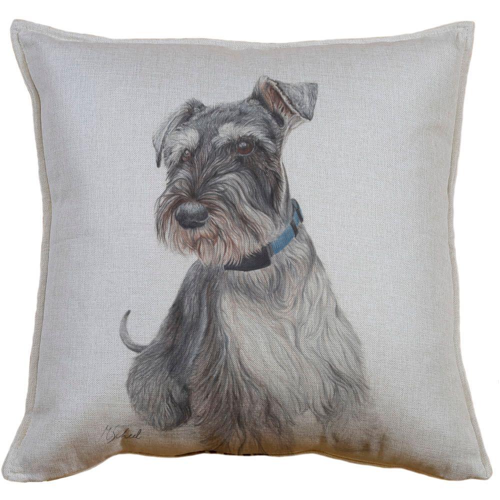 Funda Cojín Lino Schnauzer 45x45-0