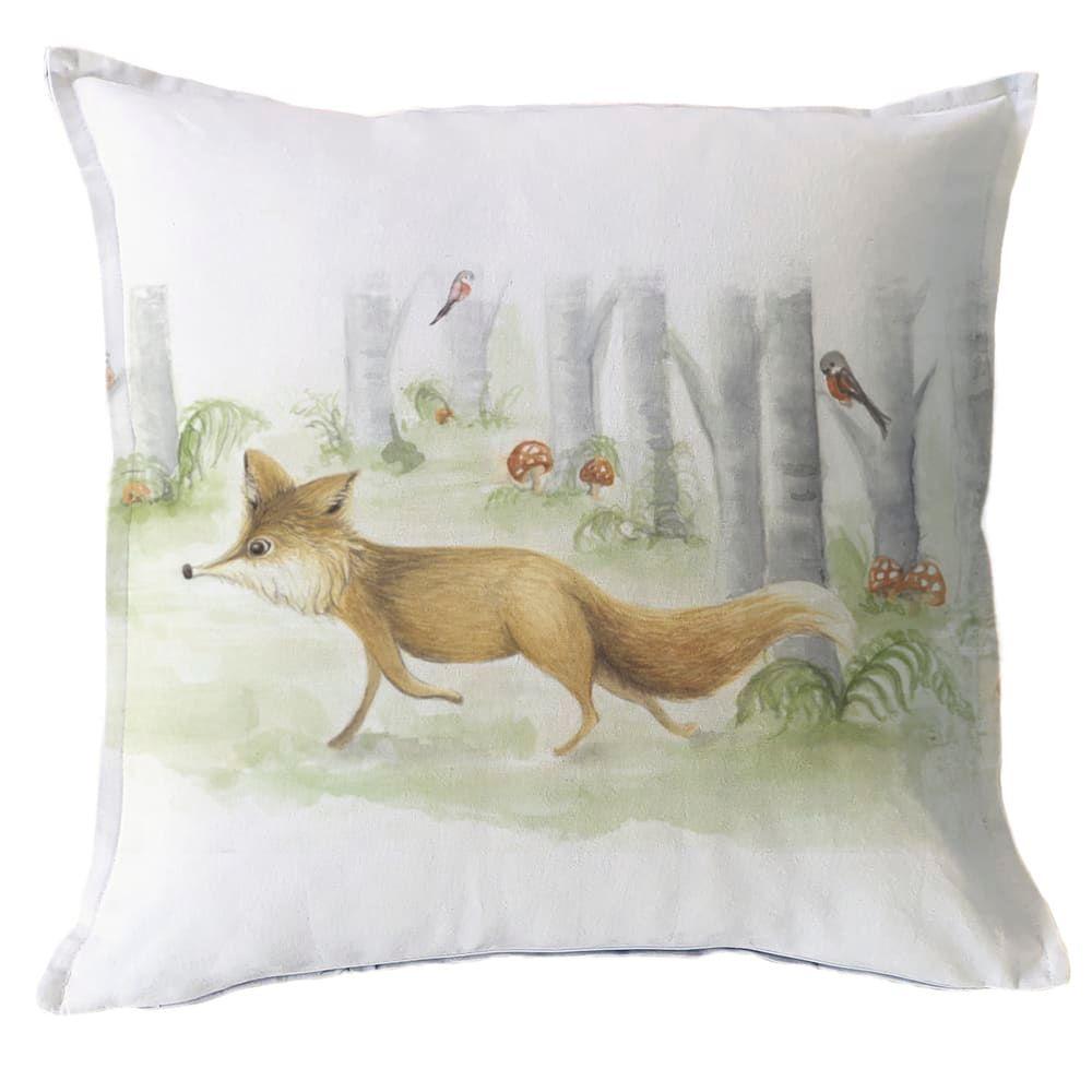 Funda Cojín Estampado Zorro Caminando 45x45-1