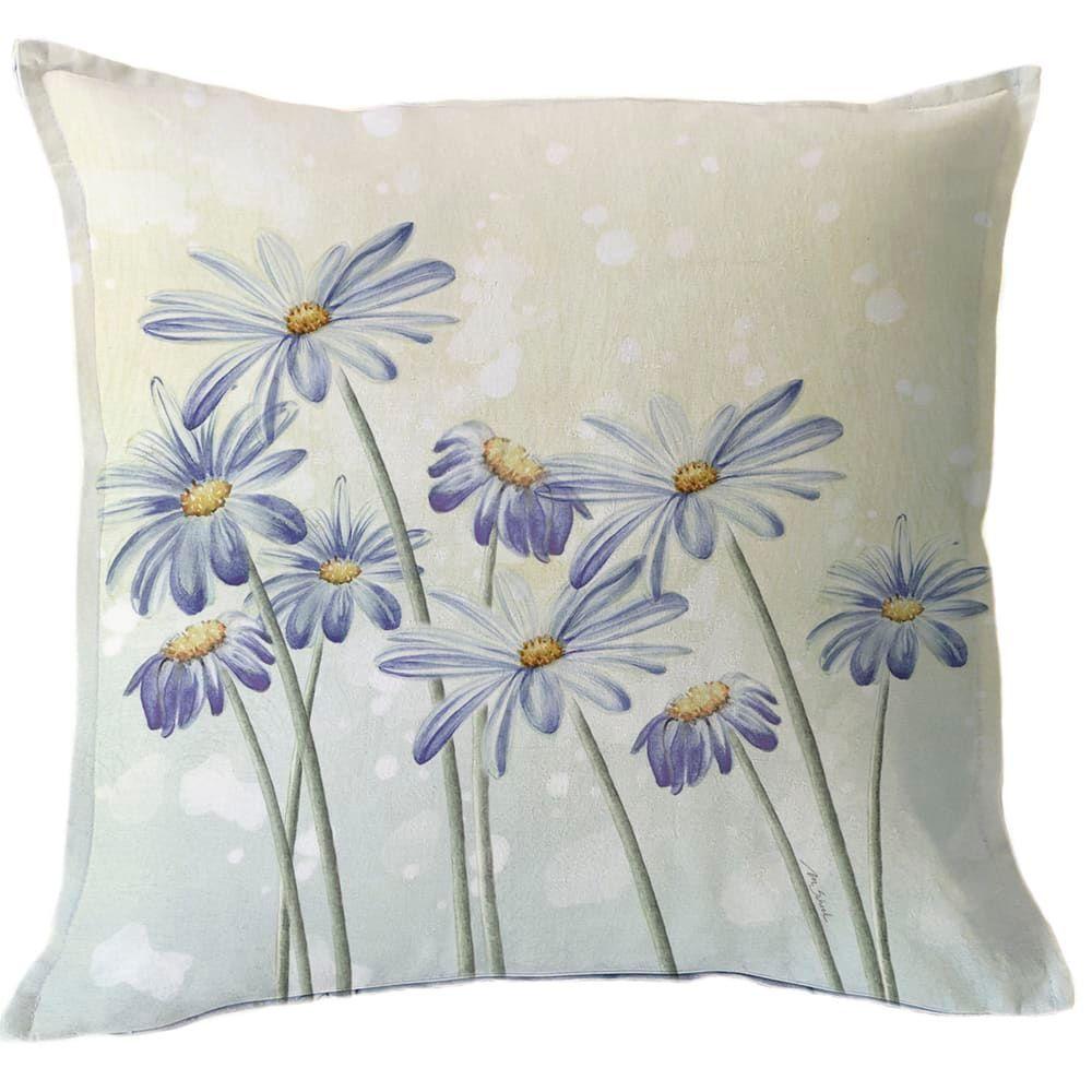 Funda Cojín Estampado Lavanda Y Flor Azul 45x45-0