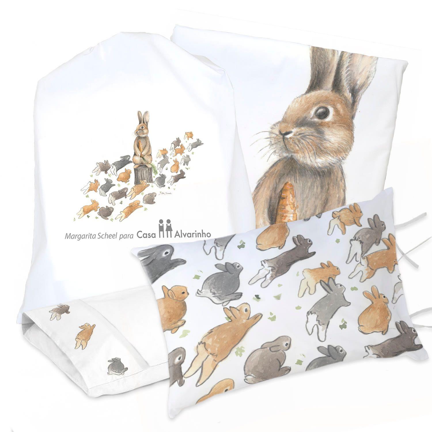 Juego De Cama Funda De Plumón + Sabana Bajera + Fundas Almohada Pedro Rabbit 2 Plazas-0