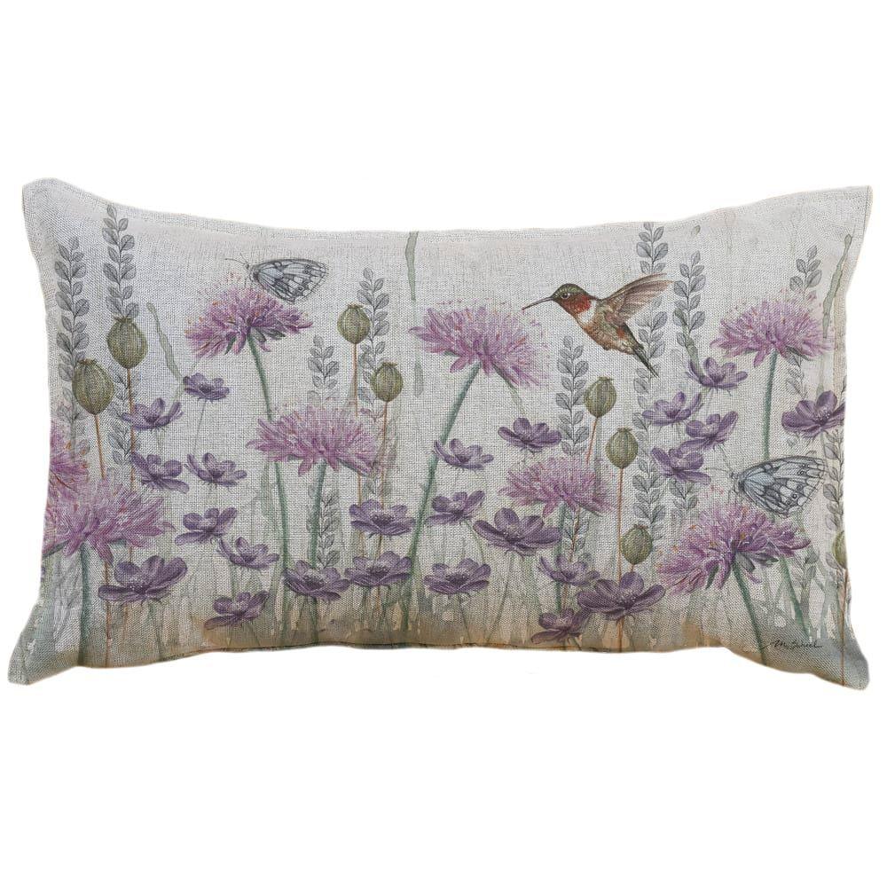 Funda Cojín Lino Jardín Silvestre Lila 50x30-0