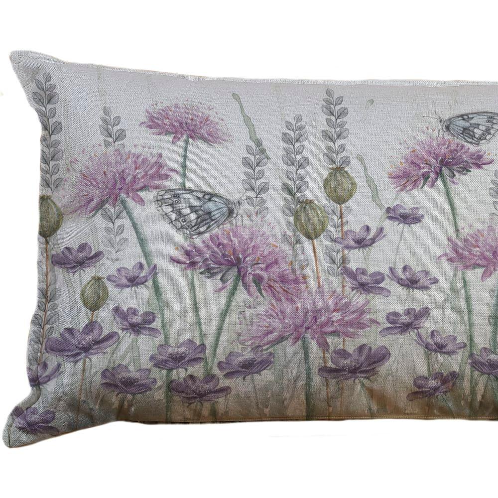 Funda Cojín Lino Jardin Silvestre Lila XL 40x90-1
