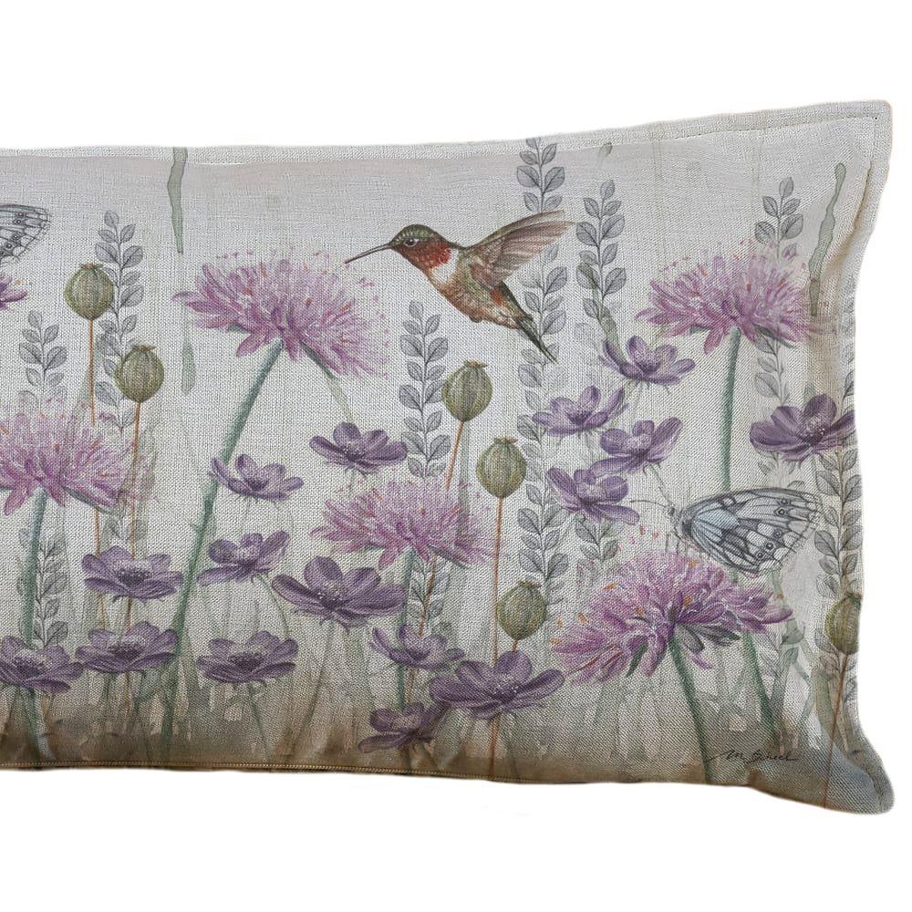Funda Cojín Lino Jardin Silvestre Lila XL 40x90-2