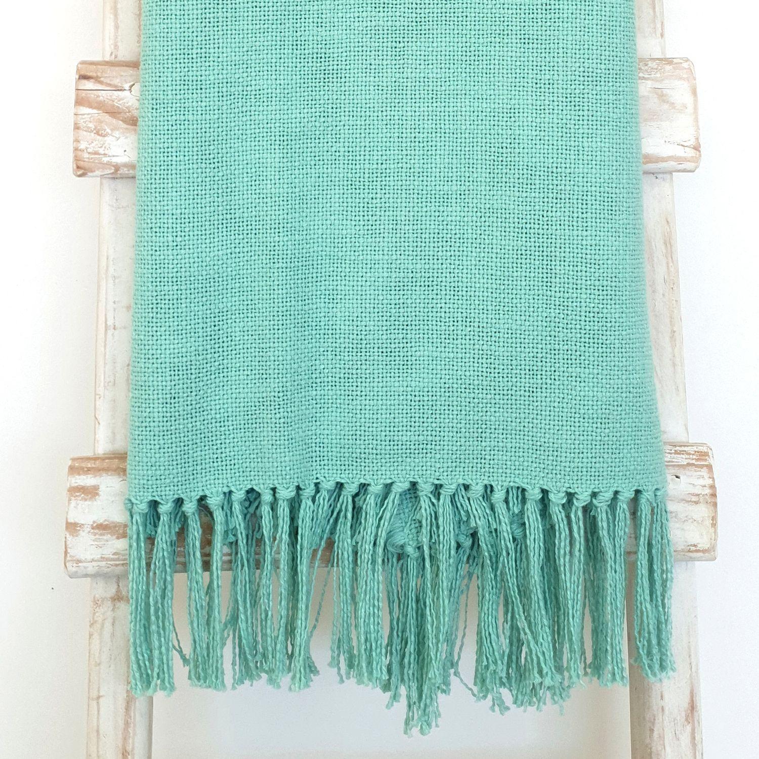 CHAL TELAR ALGODÓN TURQUESA 220X100-0