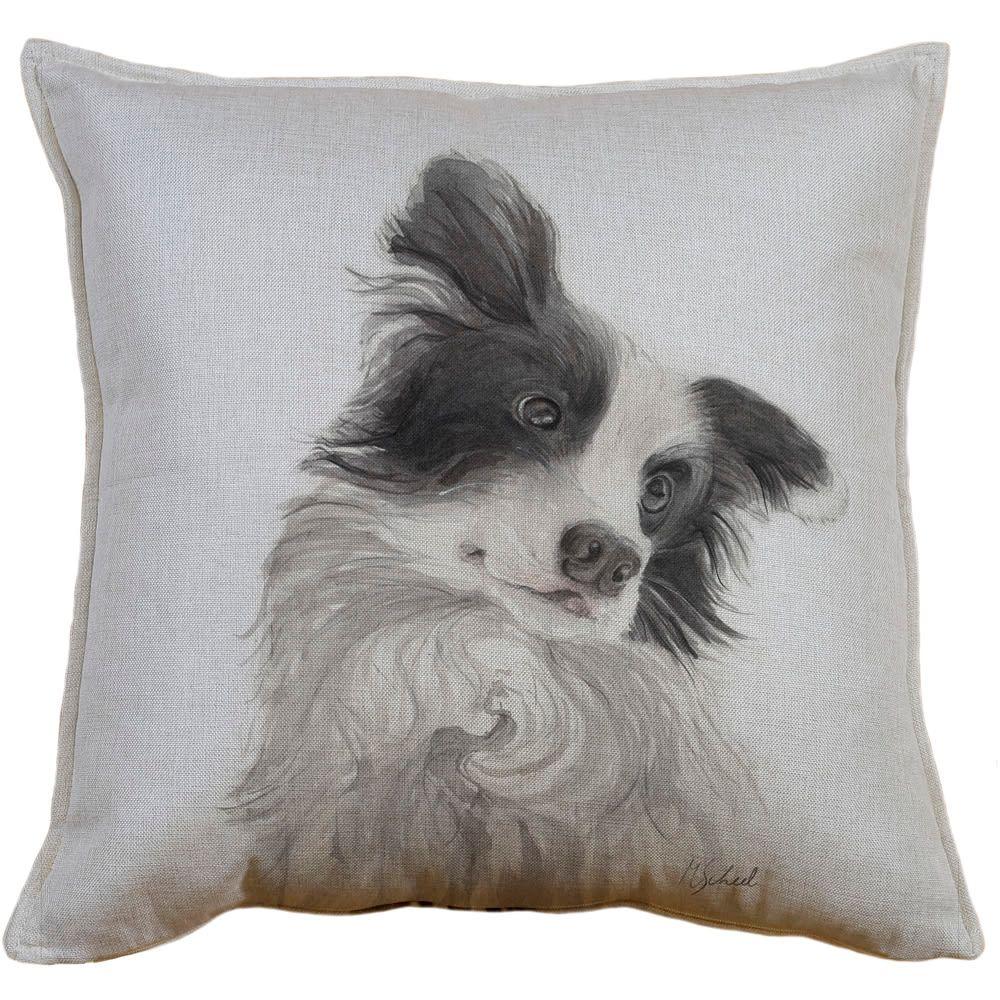 Funda Cojín Lino Border Collie 45x45-0