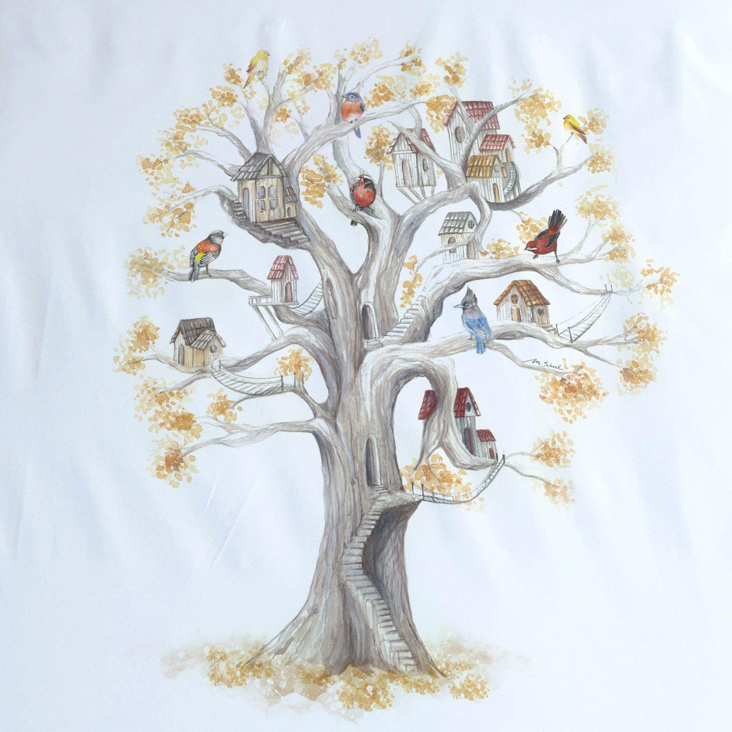 JUEGO DE CAMA FUNDA DE PLUMÓN + SABANA BAJERA + 4 FUNDAS ALMOHADA ARBOLITO SUPER KING-2