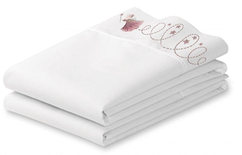 Juego Sábanas Estampado Hada Rosa Cuna-1