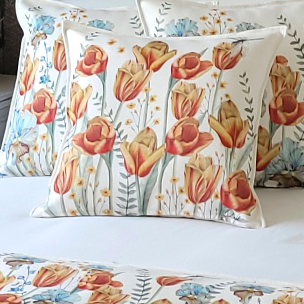 FUNDA COJÍN MARISA TULIPANES DE FUEGO 45X45-1