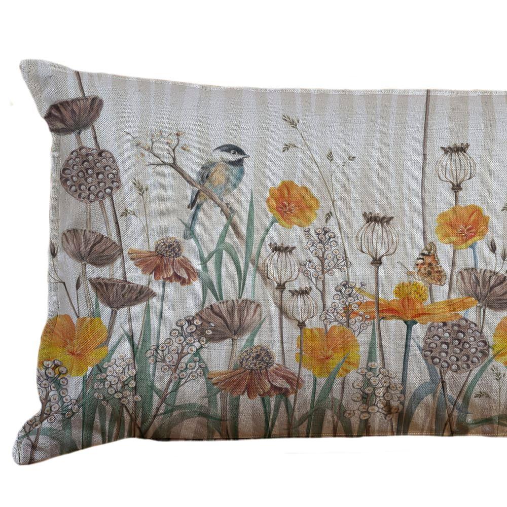 Funda Cojín Lino Ciclo Amapolas XL 40x90-1