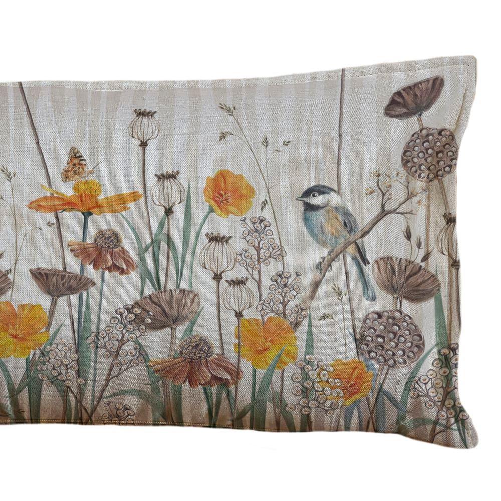 Funda Cojín Lino Ciclo Amapolas XL 40x90-2