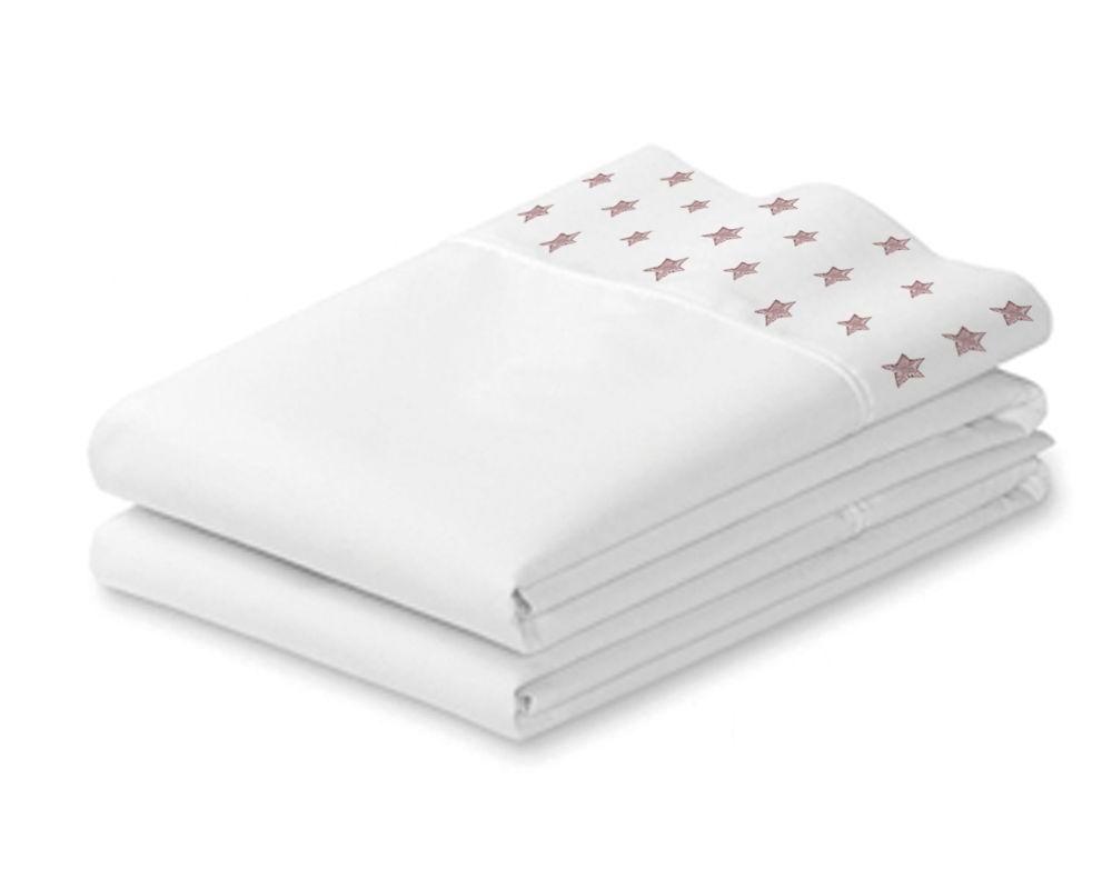 Juego Sábanas Estampado Estrellas Rosas Moisés-1