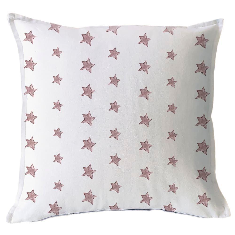 Funda Cojín Estampado Estrellas Rosas 45x45-0