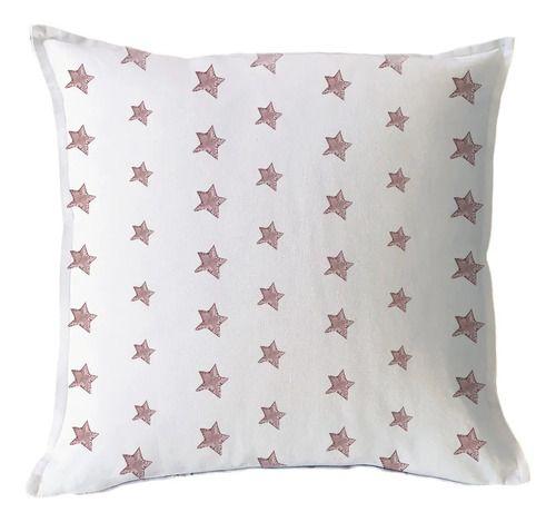 Funda Cojín Estampado Estrellas Rosas 45x45-1