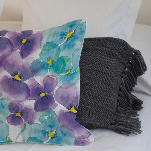 Funda Cojín Estampado Pensamientos Morados 45x45-2
