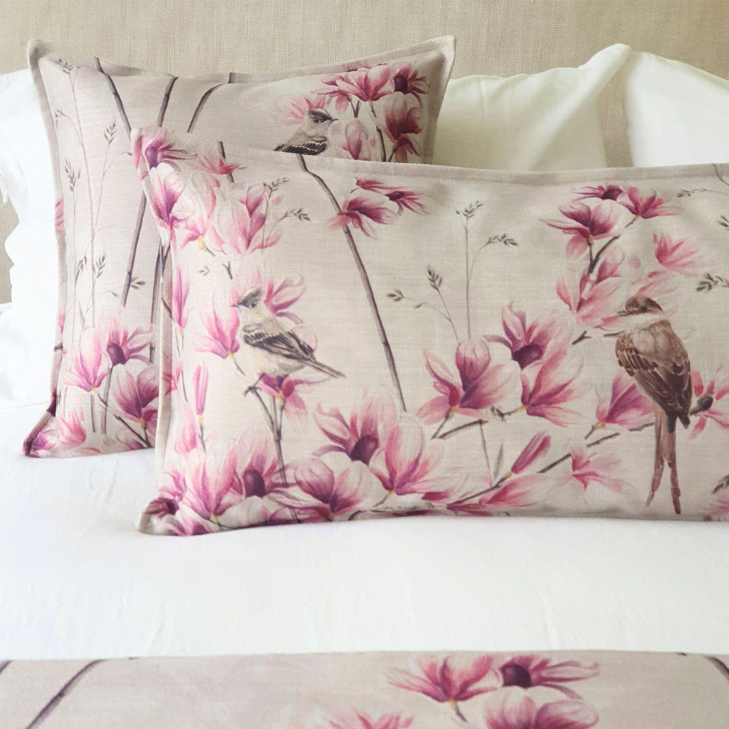 Funda Cojín Magnolia Y Pajaritos XL 40x90-2