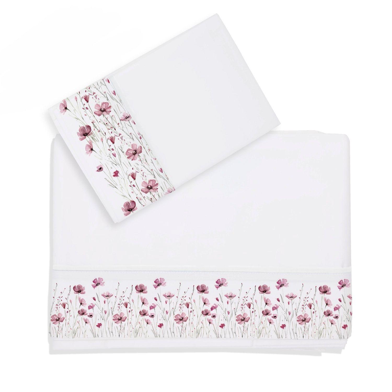 Juego Sabanas Estampado Florcitas Unicornio 1 Plaza-1