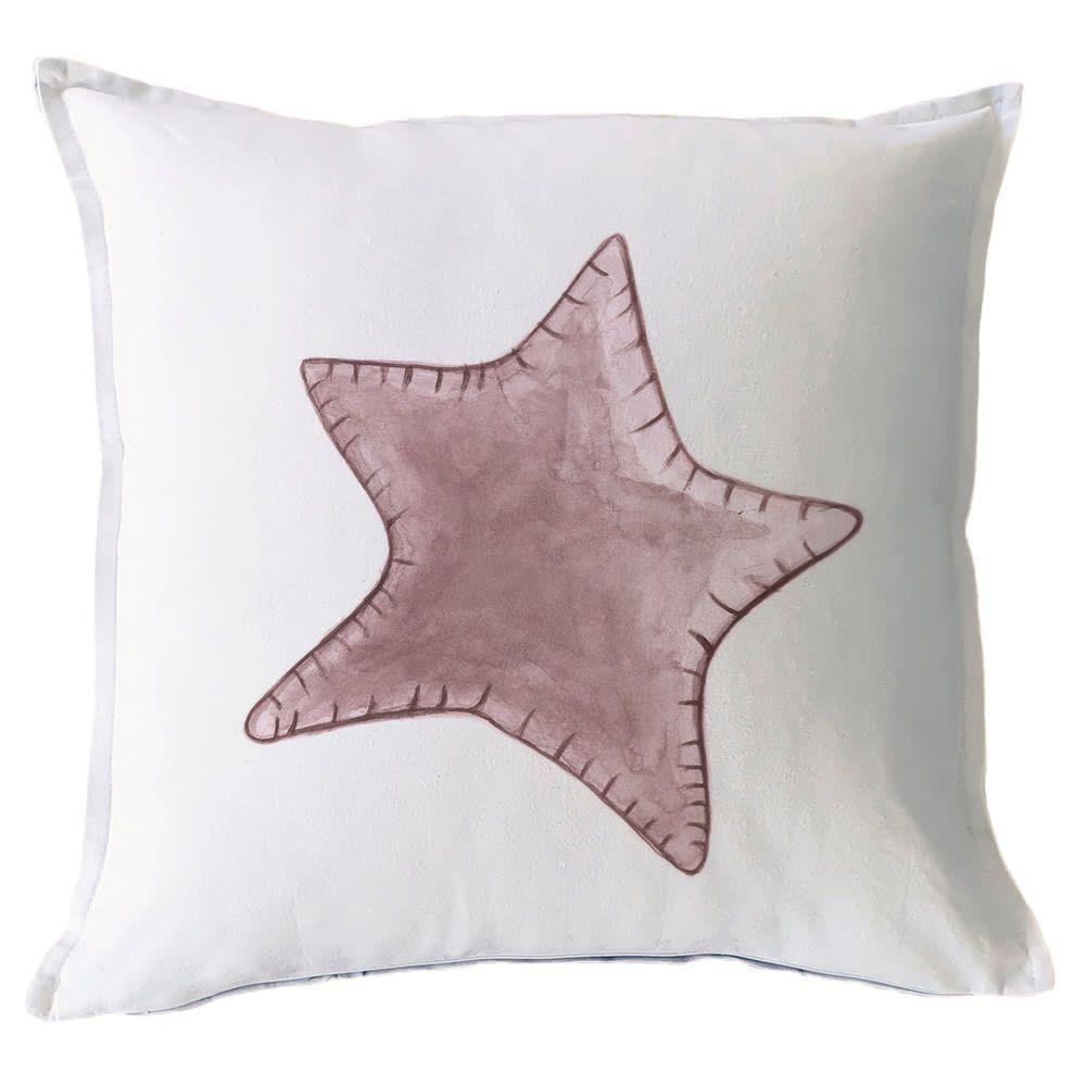 Funda Cojín Estampado Estrella Solitaria Rosa 45x45-0