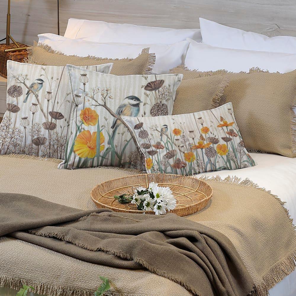 Funda Cojín Lino Chikadee Y Palitos 45x45-1