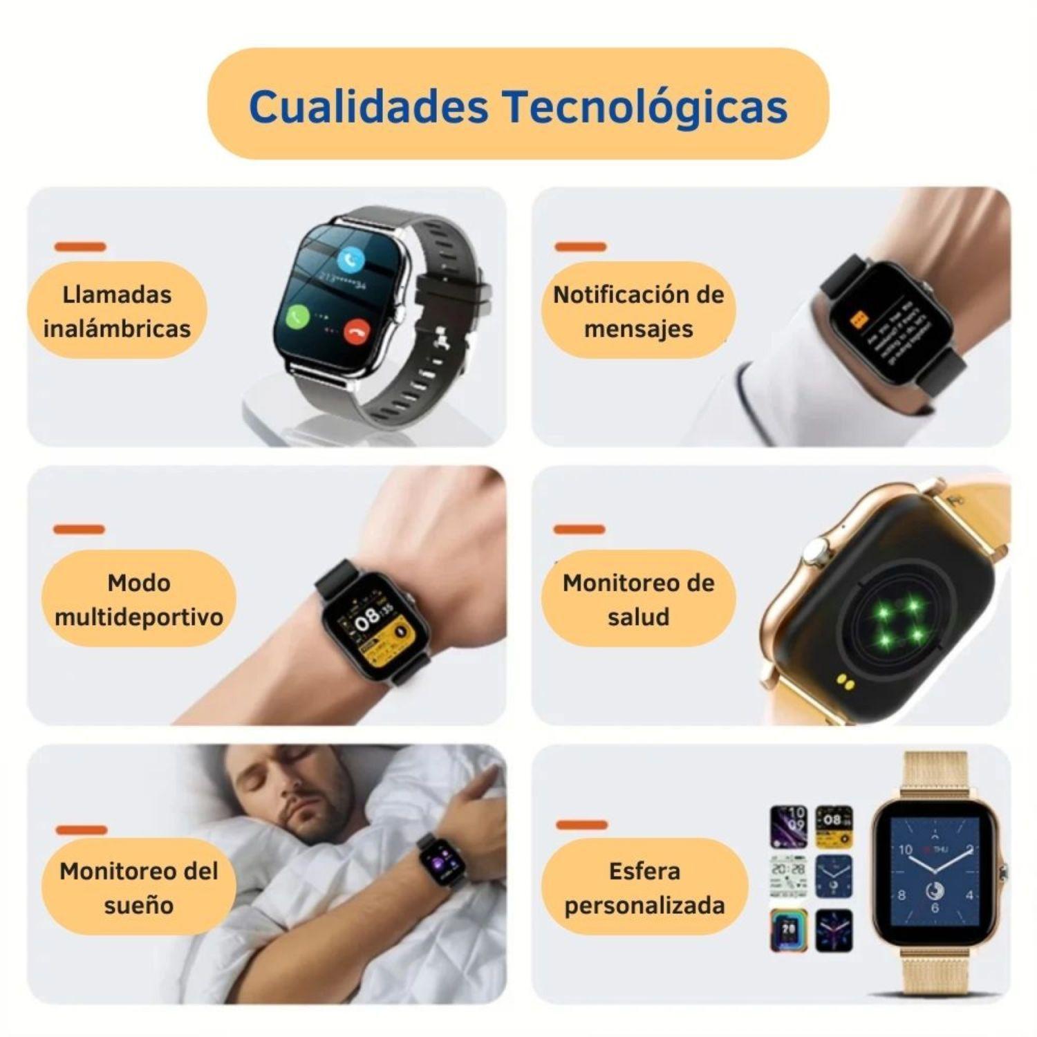 Reloj Smartwatch deportivo unisex correa extra sensor az car sangre-2