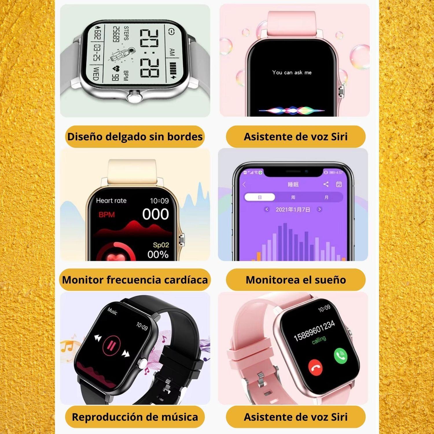 Reloj Smartwatch deportivo unisex correa extra sensor az car sangre-3