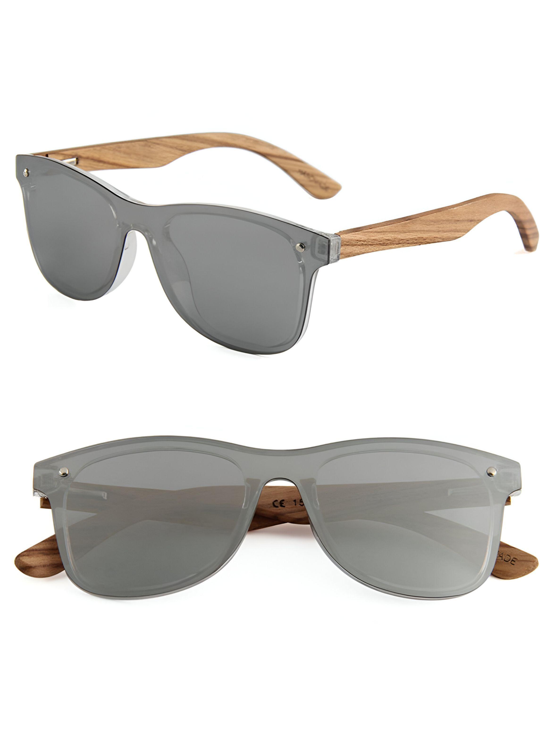 Lentes anteojos de sol gafas hombre mujer madera natural uv-2