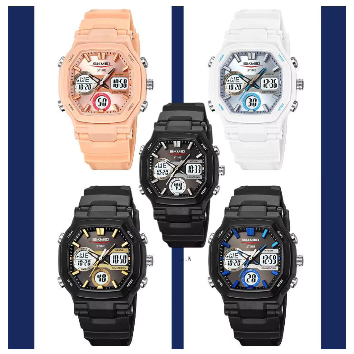 Reloj cuarzo Skmei deportivo Unisex analógico pantalla digital Led -3