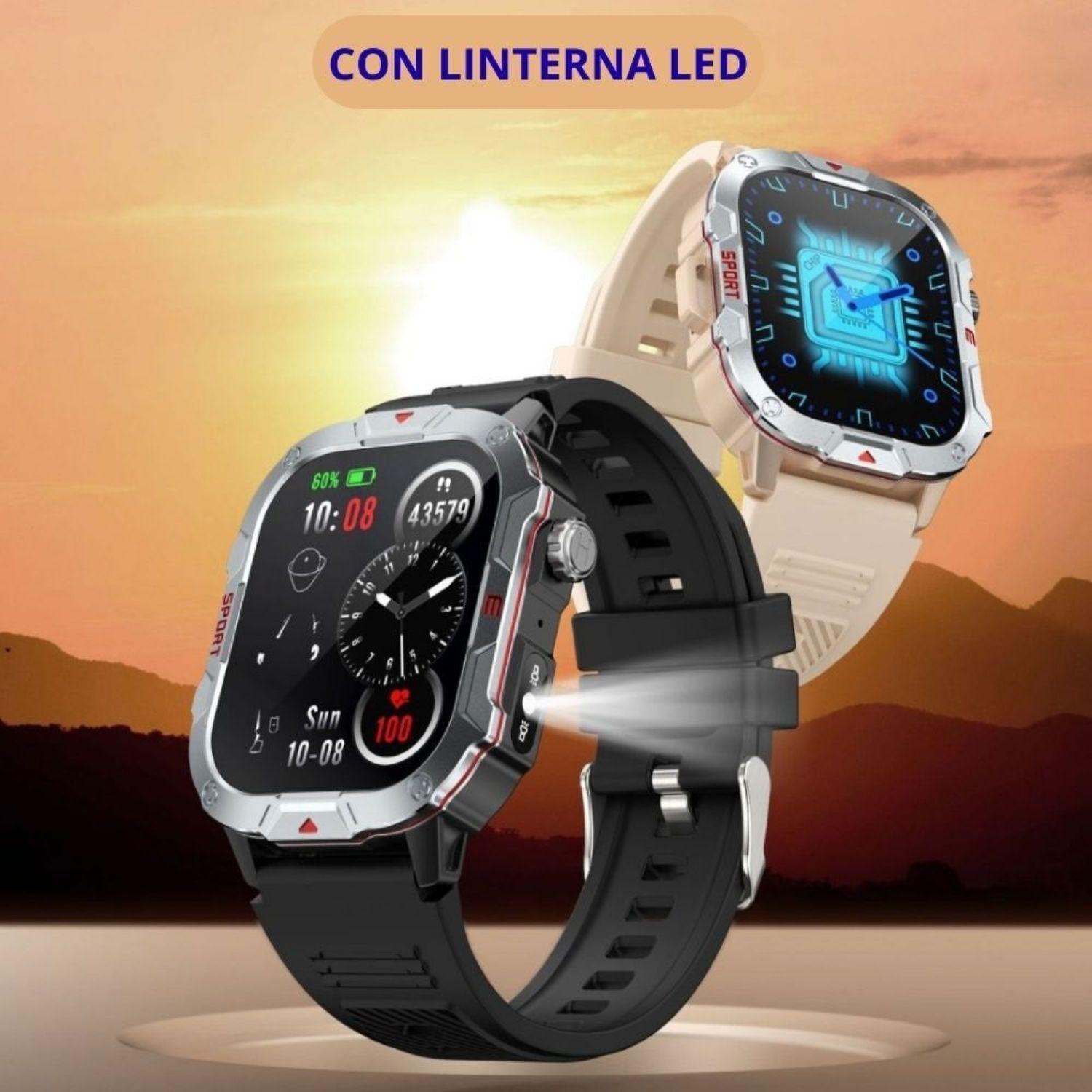 Smartwatch reloj fitness unisex audifonos correa linterna-2