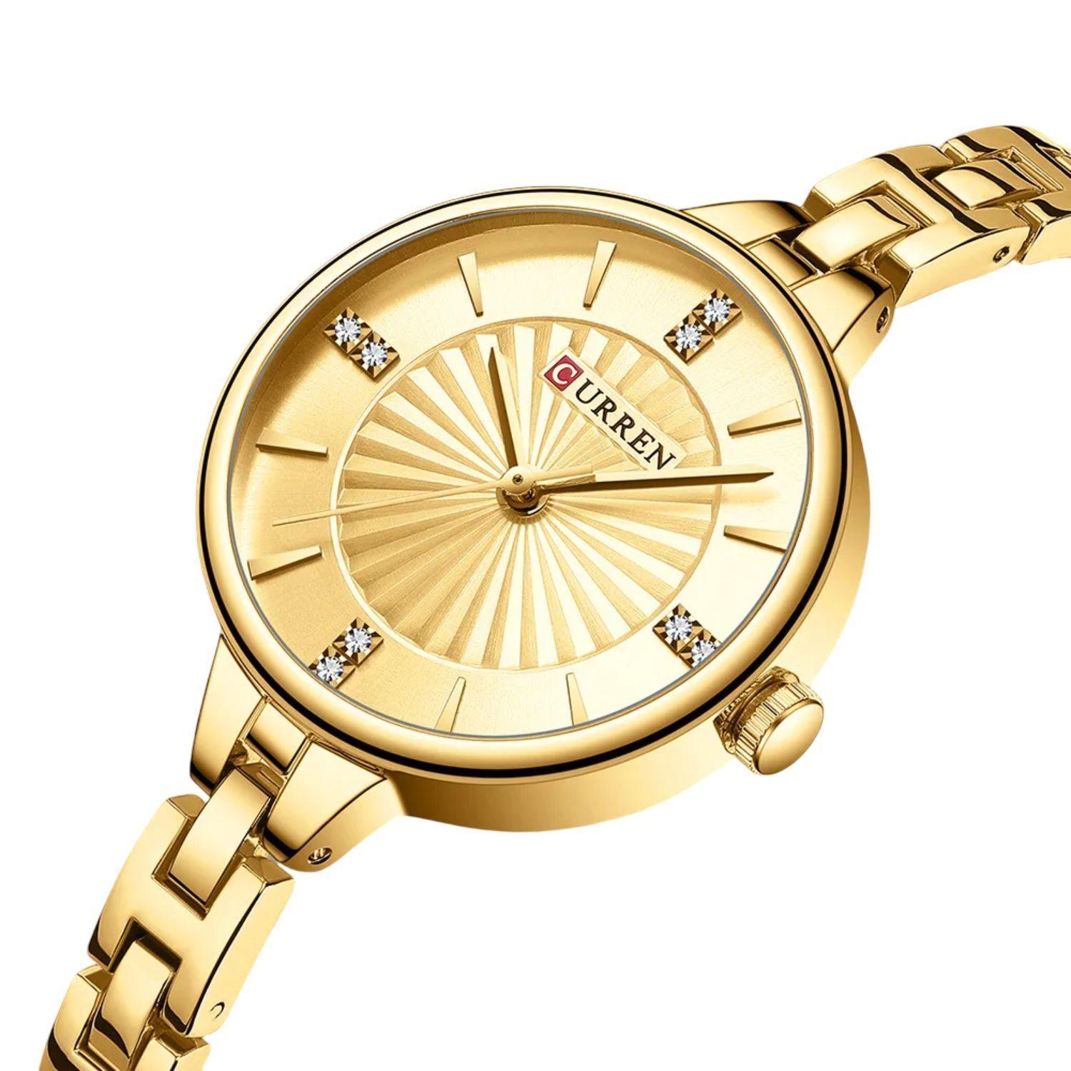 Reloj mujer Curren cuarzo análogo lujo tecnología japonesa-0